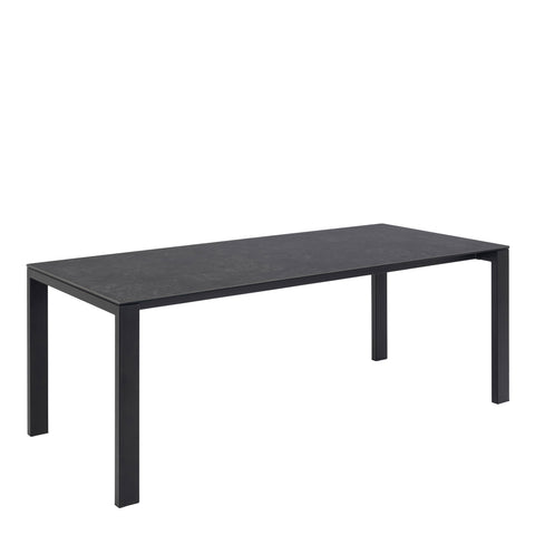 Brentford Matt Black Ceramic Dining Table — front view
