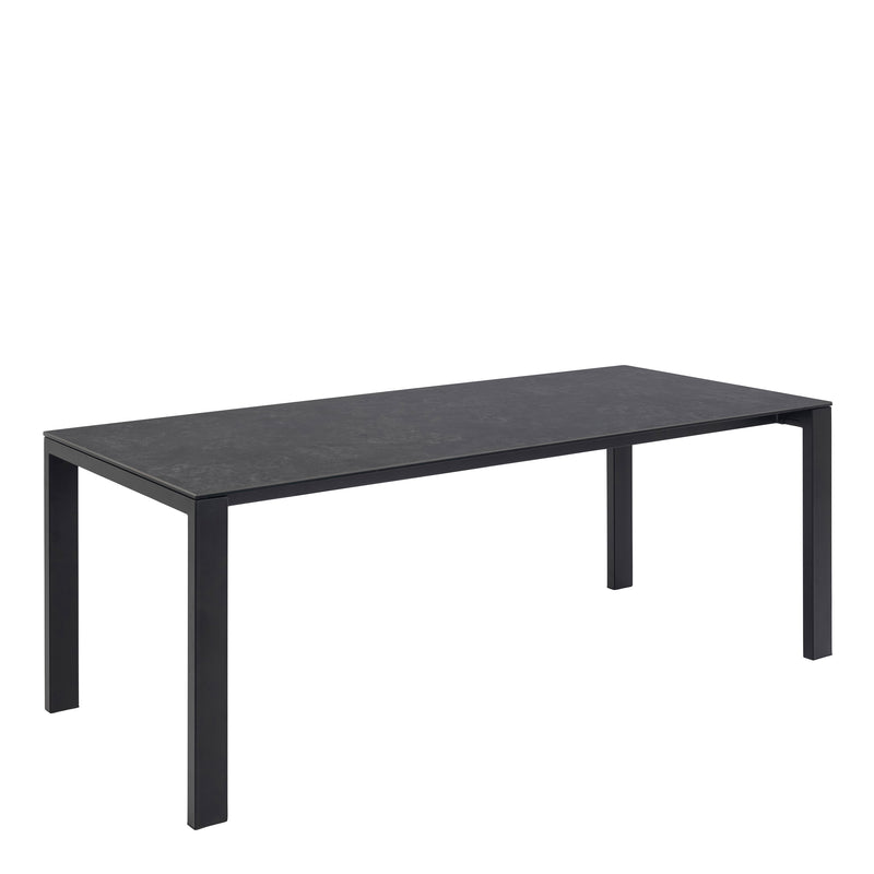 Brentford Matt Black Ceramic Dining Table — front view