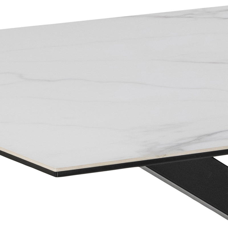 Heaven Dining Table in Ceramic White 160x90cm — alternative angle