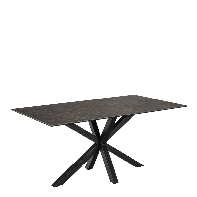 Heaven Dining Table in Ceramic Black Top 160x90cm — front view