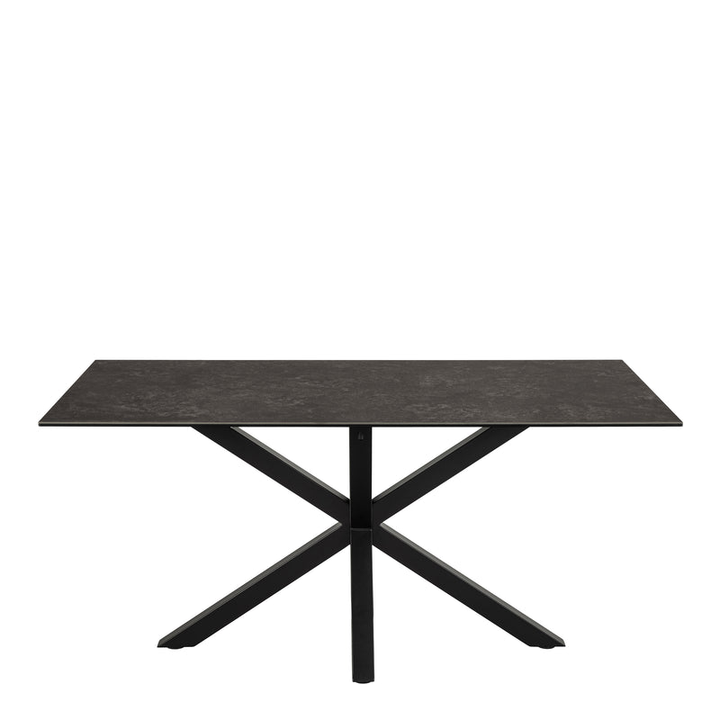 Heaven Dining Table in Ceramic Black Top 160x90cm — side angle