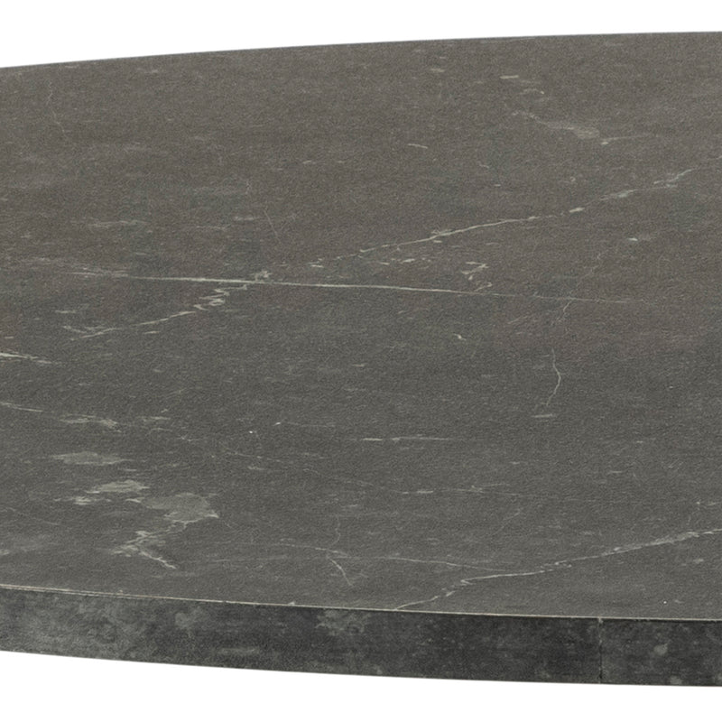 Ibiza Round Dining Table with Black Top and Matt Black Base — alternative angle