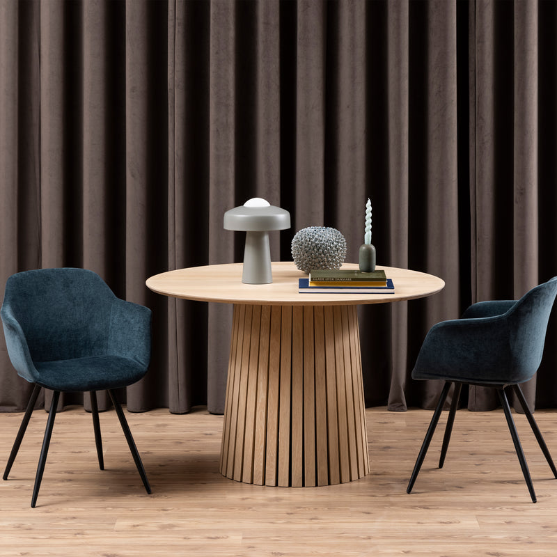 Christo Round Dining Table in White Oak — alternative angle