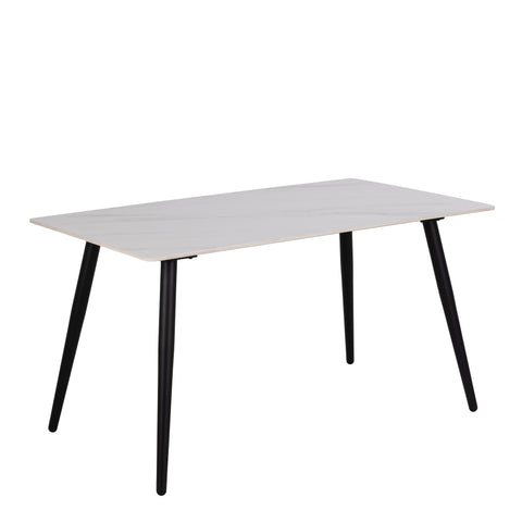 Wicklow Ceramic Dining Table in White 140x80cm — front view