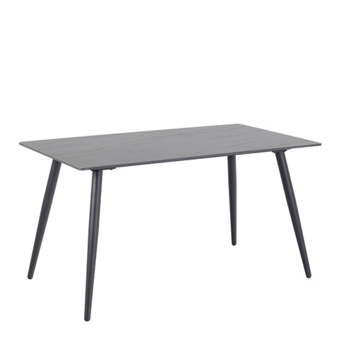 Wicklow Ceramic Dining Table in Black 140x80cm — front view