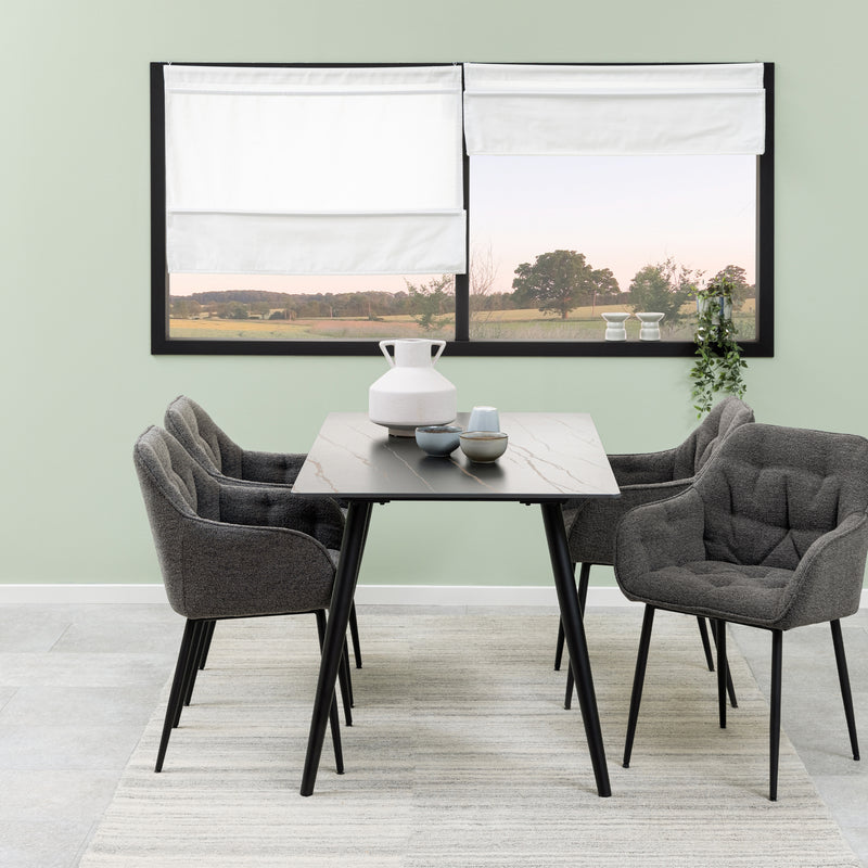 Wicklow Ceramic Dining Table in Black 140x80cm — detail view
