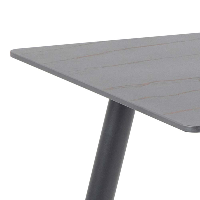 Wicklow Ceramic Dining Table in Black 140x80cm — alternative angle