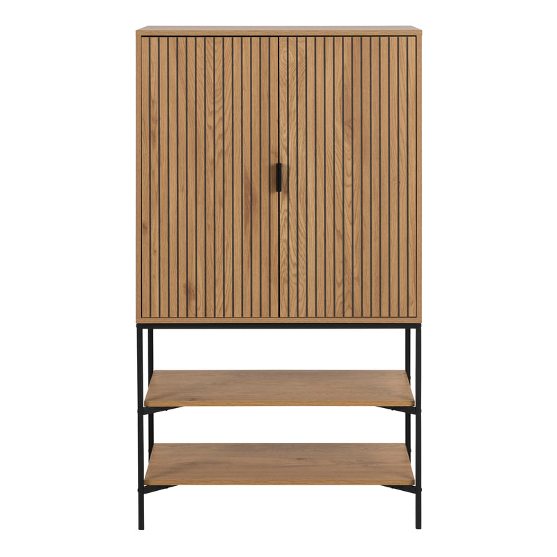 Jaipur Cabinet with 2 Doors in Wild Oak — side angle