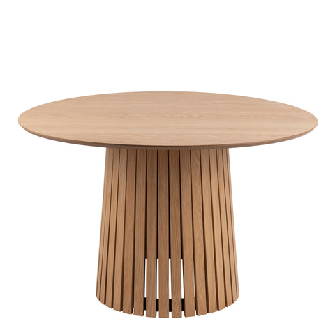 Christo Round Dining Table in Oak — front view