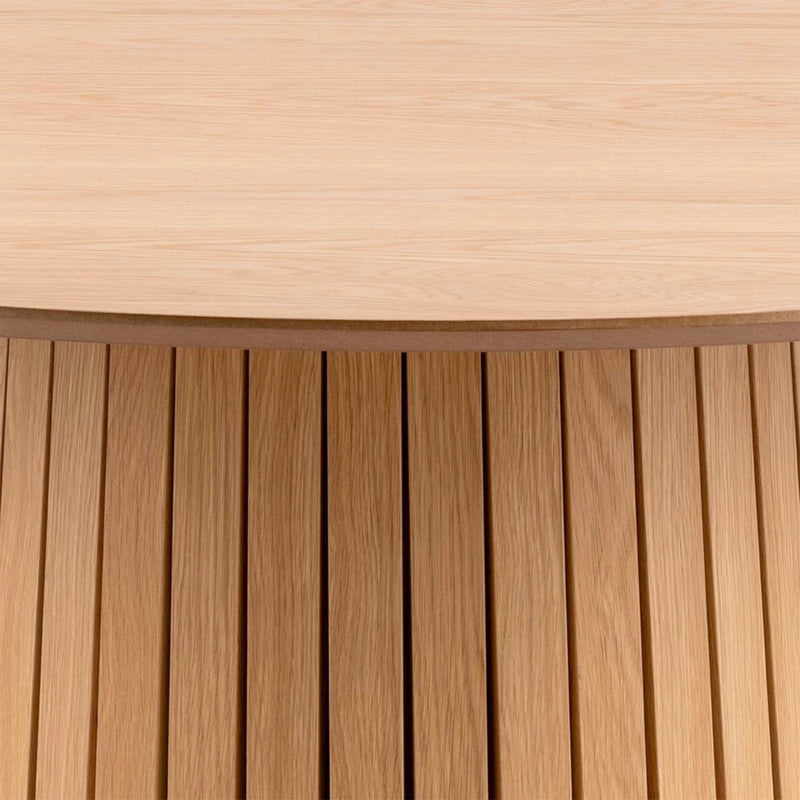 Christo Round Dining Table in Oak — alternative angle