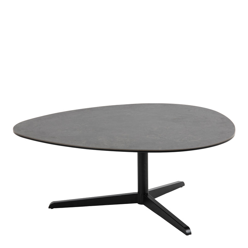 Barnsley Black Ceramic Coffee Table 100x95x41 cm — side angle