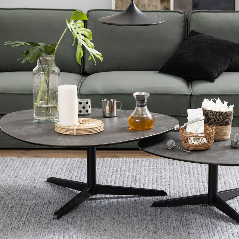 Barnsley Black Ceramic Coffee Table 100x95x41 cm — alternative angle