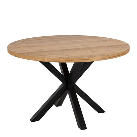 Heaven Dining Table in Oak with Black Legs — front view