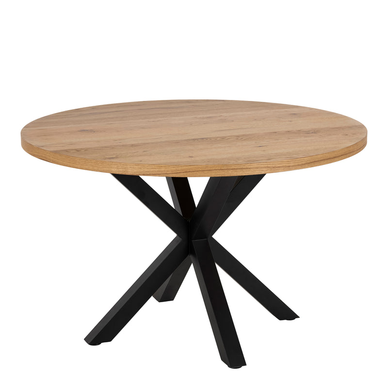Heaven Dining Table in Oak with Black Legs — front view