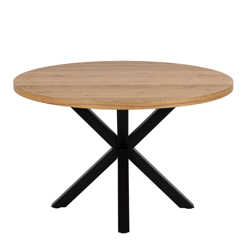 Heaven Dining Table in Oak with Black Legs — side angle
