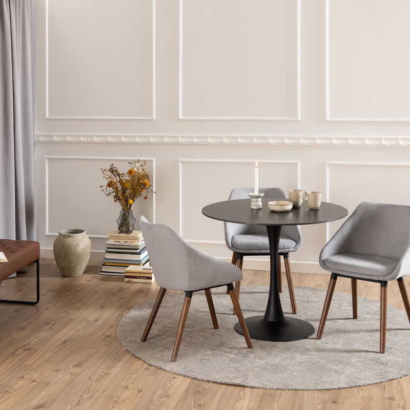 Malta Ceramic Round Dining Table in Black 90x75cm — detail view