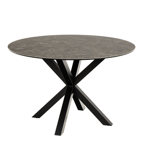 Heaven Round Dining Table with Ceramic Black Top — front view