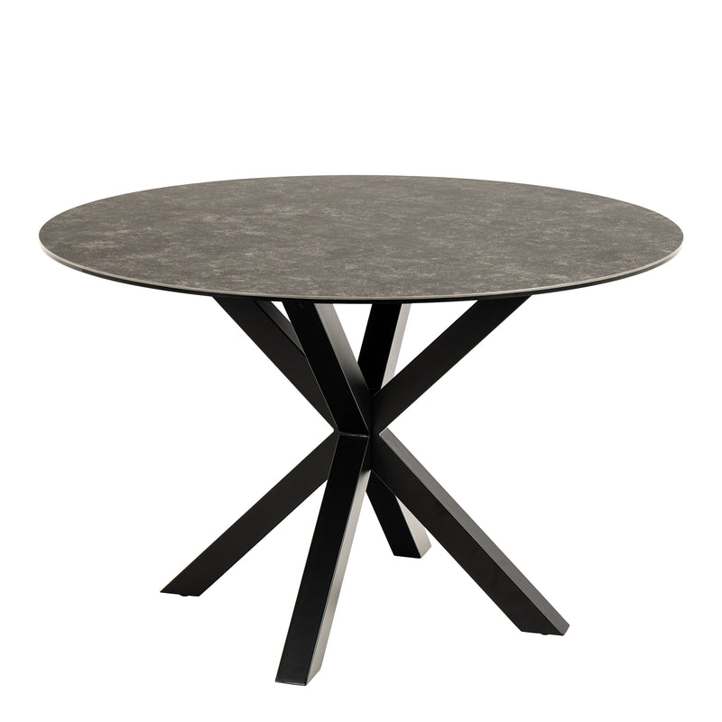 Heaven Round Dining Table with Ceramic Black Top — front view