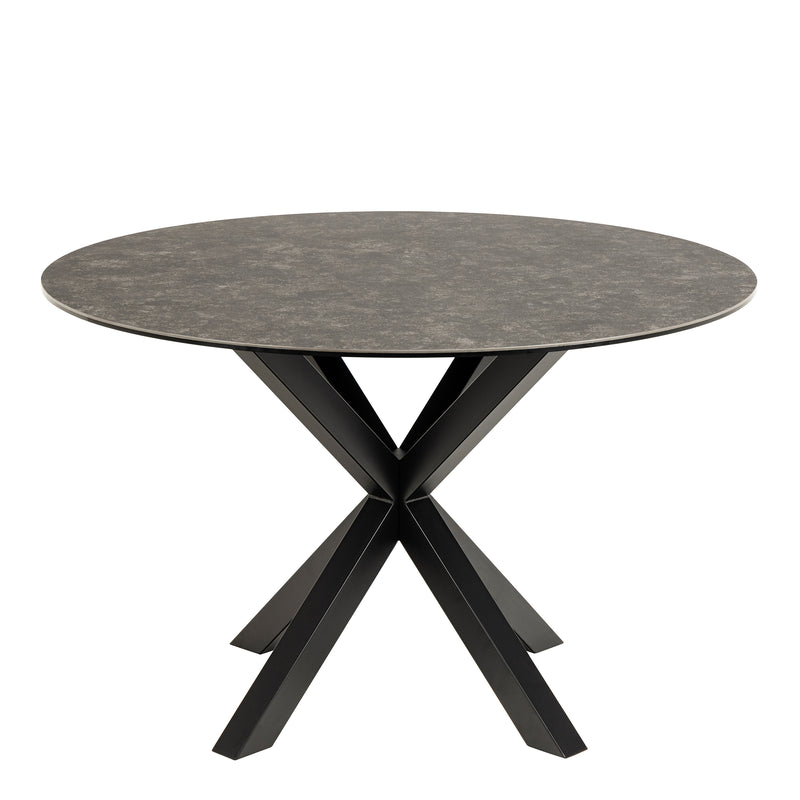 Heaven Round Dining Table with Ceramic Black Top — side angle