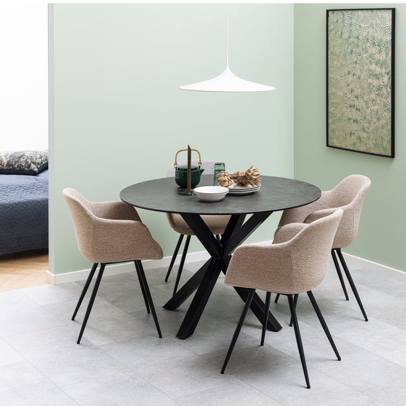 Heaven Round Dining Table with Ceramic Black Top — detail view