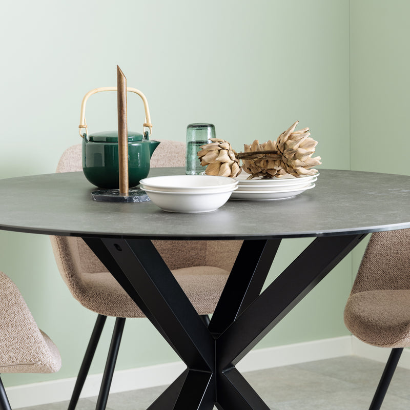 Heaven Round Dining Table with Ceramic Black Top — alternative angle