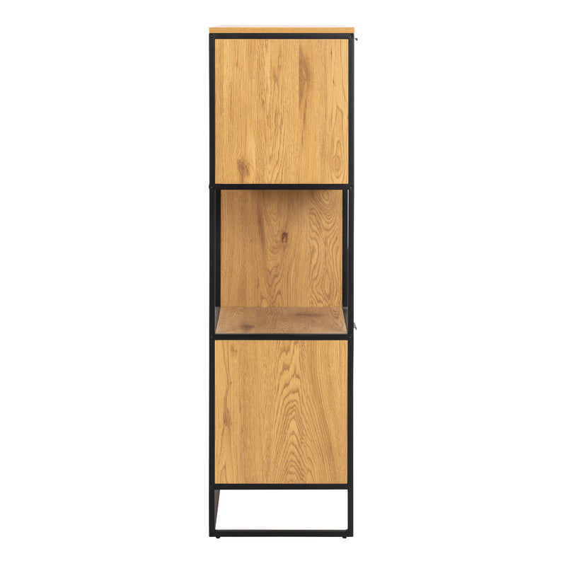 Swindon Bookcase with 2 Doors, 3 Drawers and 1 Shelves in Black — detail view
