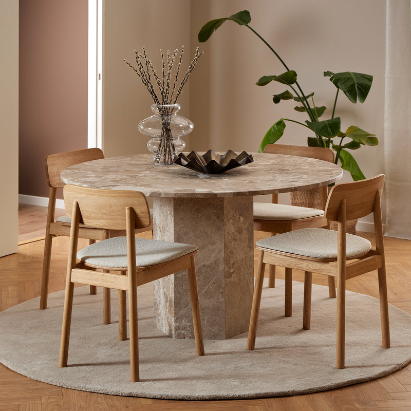 Naxos Round Dining Table in Brown Marble 130cm — detail view
