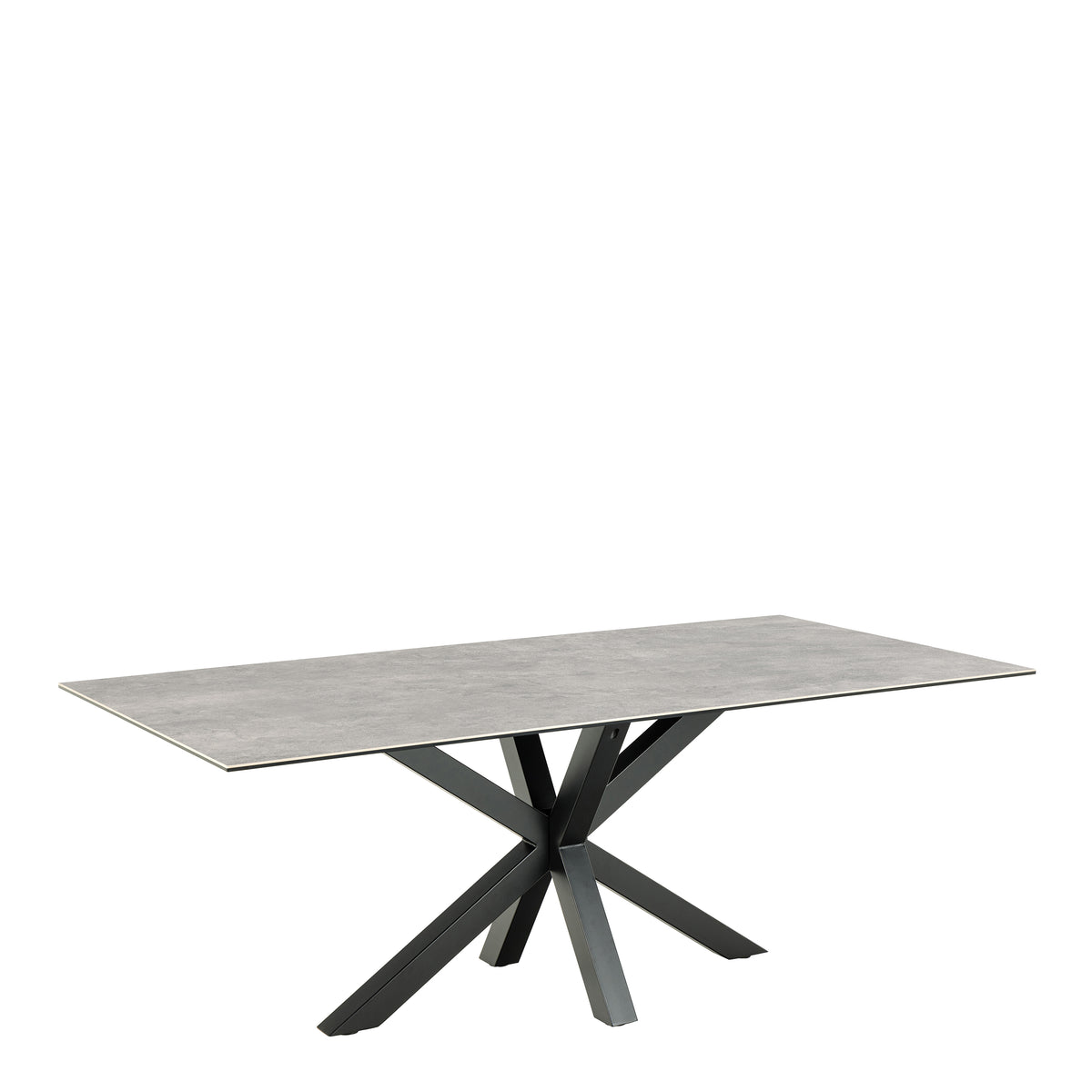 Heaven Dining Table with Ceramic Grey Top 200cm — front view