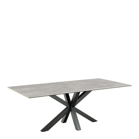 Heaven Dining Table with Ceramic Grey Top 200cm — front view