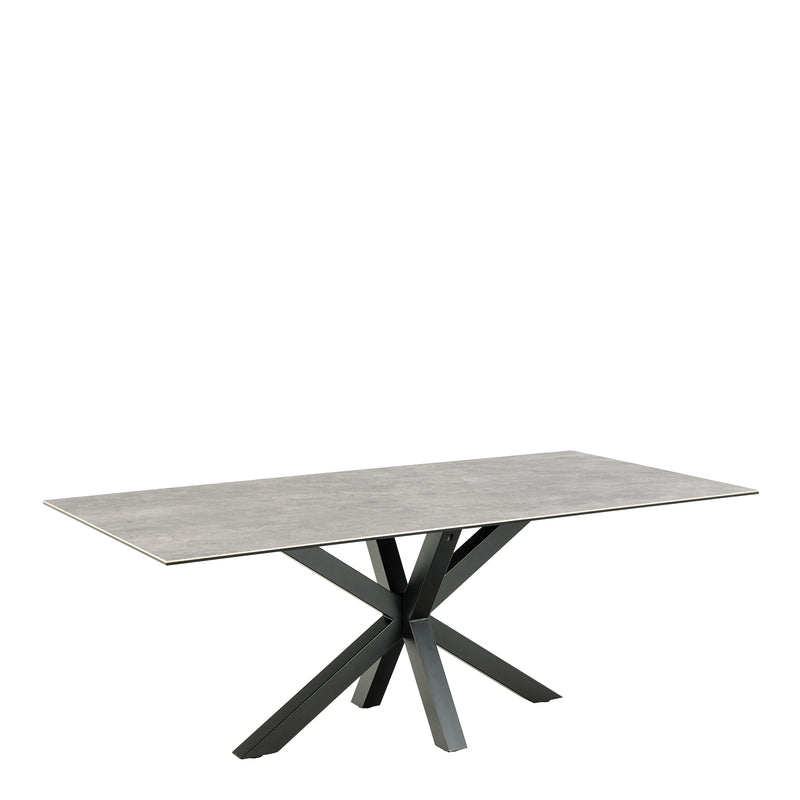 Heaven Dining Table with Ceramic Grey Top 200cm — front view