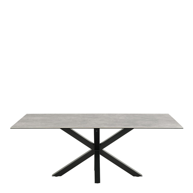Heaven Dining Table with Ceramic Grey Top 200cm — side angle