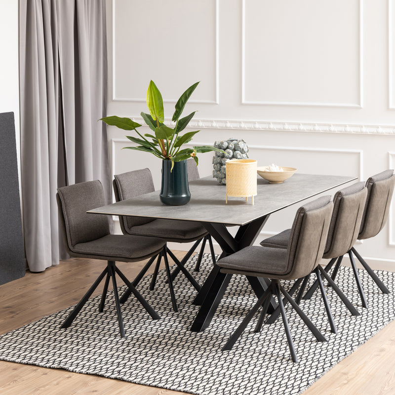 Heaven Dining Table with Ceramic Grey Top 200cm — detail view
