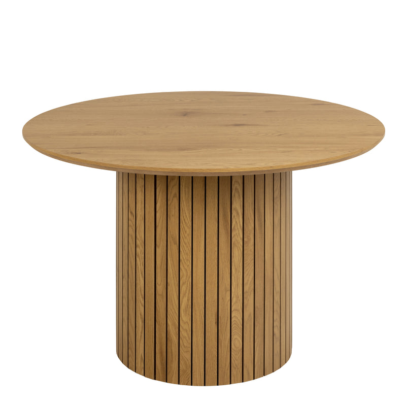 Yale Dining Table in Oak 120x120cm — side angle