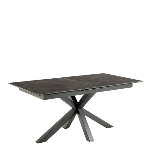 Heaven Extendable Dining Table with Ceramic Black Top 168cm — front view