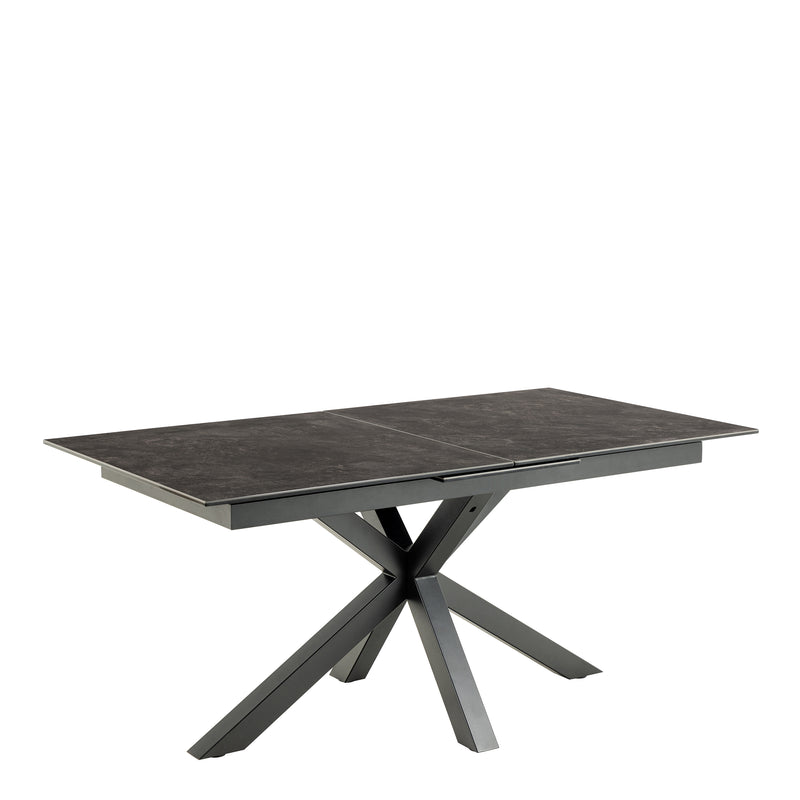 Heaven Extendable Dining Table with Ceramic Black Top 168cm — front view