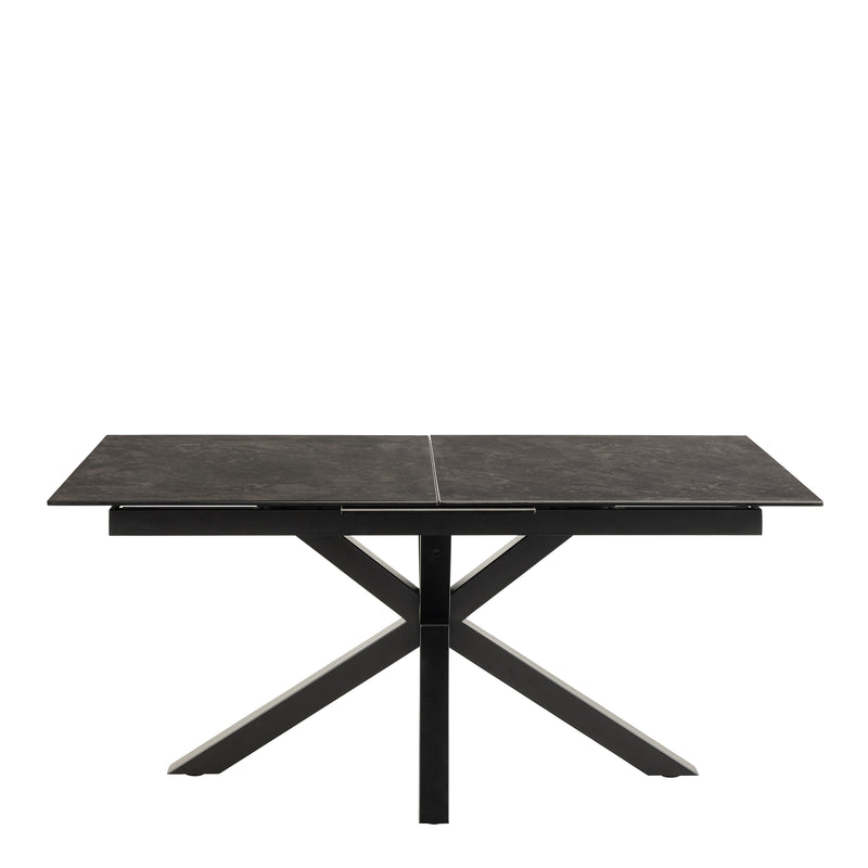Heaven Extendable Dining Table with Ceramic Black Top 168cm — side angle