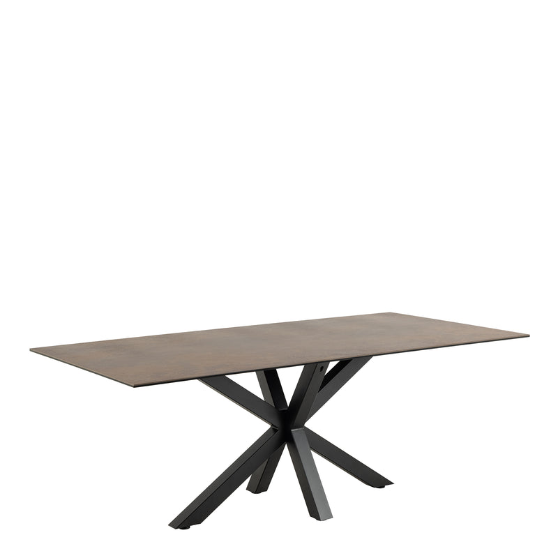 Heaven Dining Table with Ceramic Rusty Brown Top 200cm — front view