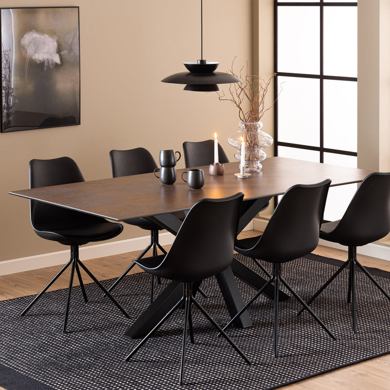Heaven Dining Table with Ceramic Rusty Brown Top 200cm — alternative angle