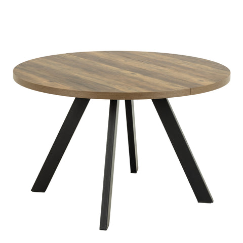 Zalida Extending Round Dining Table in Oak 120 — front view