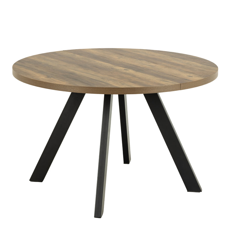 Zalida Extending Round Dining Table in Oak 120 — front view