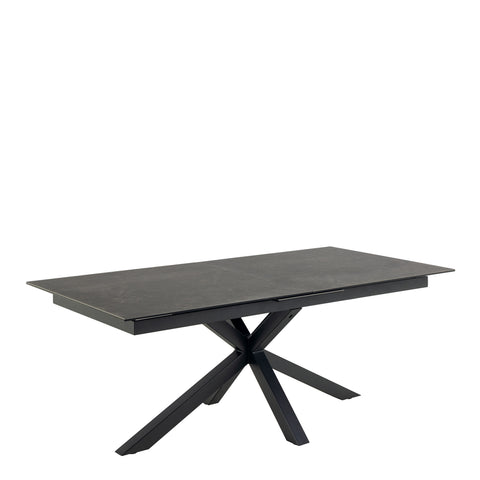Heaven Extendable Dining Table with Ceramic Black Top 200cm — front view