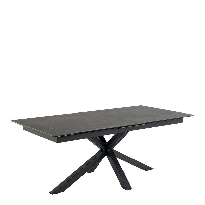 Heaven Extendable Dining Table with Ceramic Black Top 200cm — front view