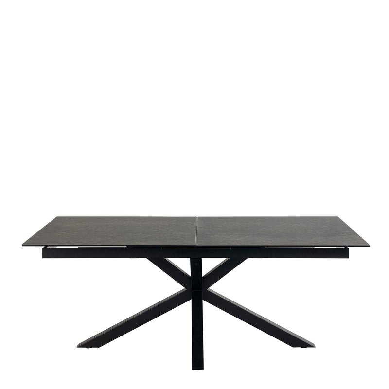 Heaven Extendable Dining Table with Ceramic Black Top 200cm — side angle