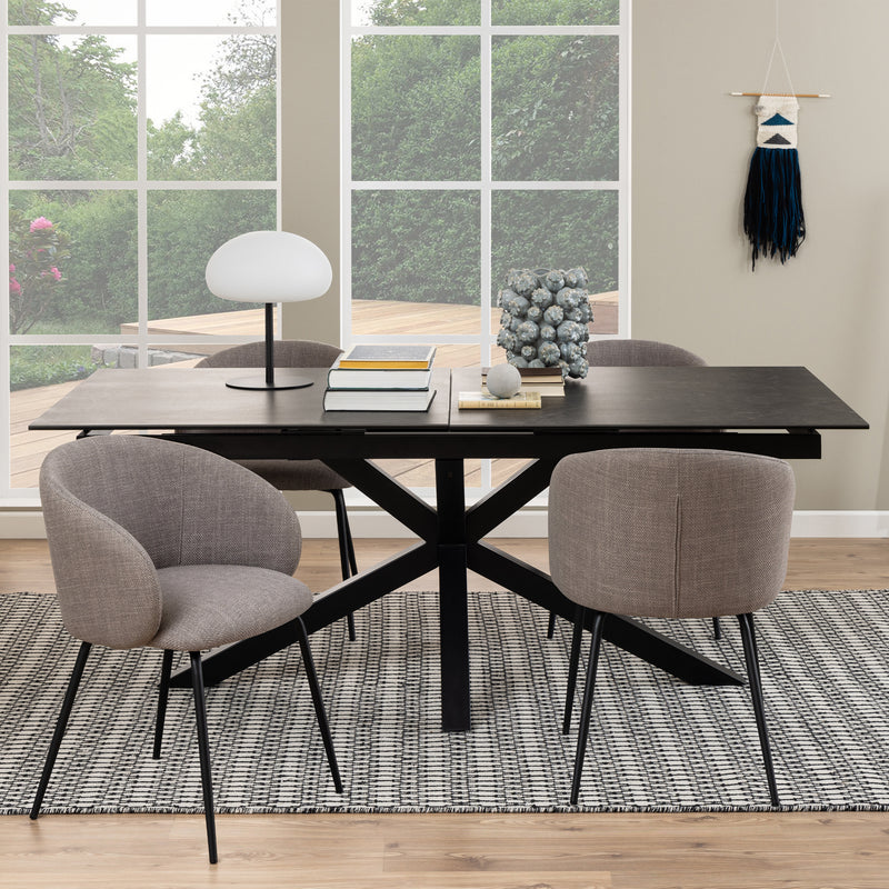 Heaven Extendable Dining Table with Ceramic Black Top 200cm — alternative angle