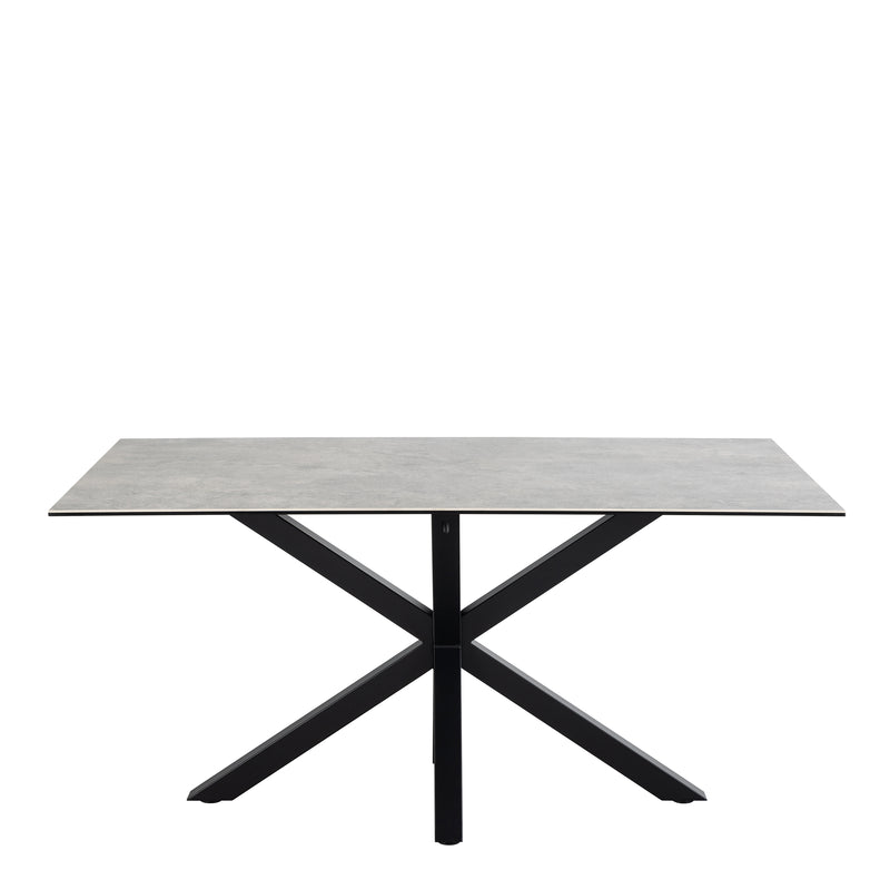 Heaven Dining Table in Ceramic Grey 160x90cm — side angle