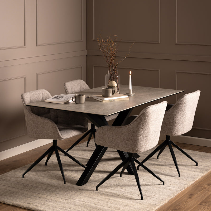 Heaven Dining Table in Ceramic Grey 160x90cm — detail view