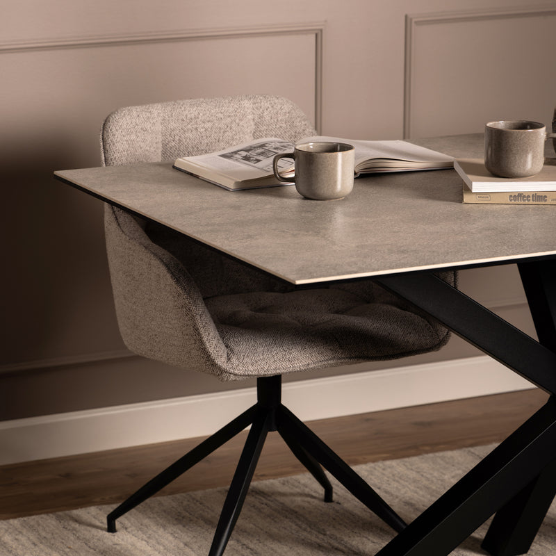 Heaven Dining Table in Ceramic Grey 160x90cm — alternative angle