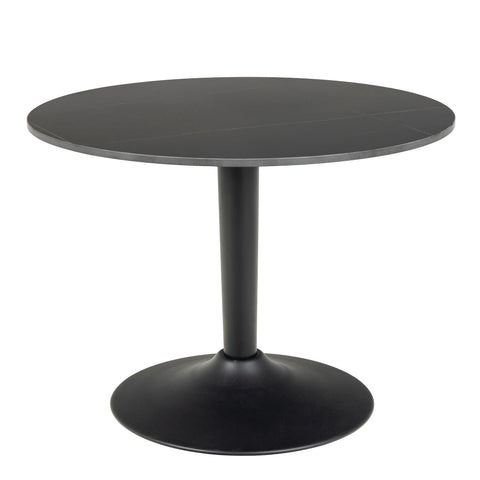 Malta Ceramic Round Coffee Table in Matt black 60x45cm — front view