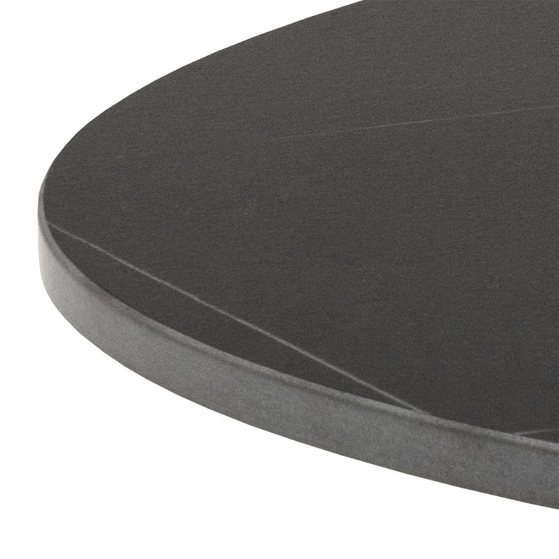 Malta Ceramic Round Coffee Table in Matt black 60x45cm — alternative angle
