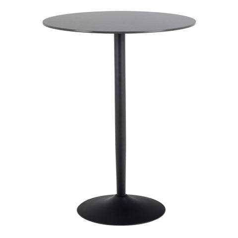 Malta Ceramic Round Bar Table in Matt Black — front view